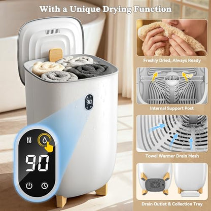 Tehanld Towel Warmer, 38L Towel Warmers for Bathroom Features 2 Heat Settings, Higher Temperatures and Quicker Heating of Towels, Bathrobes and Blankets, Ideal for Home Spa - size: 38L