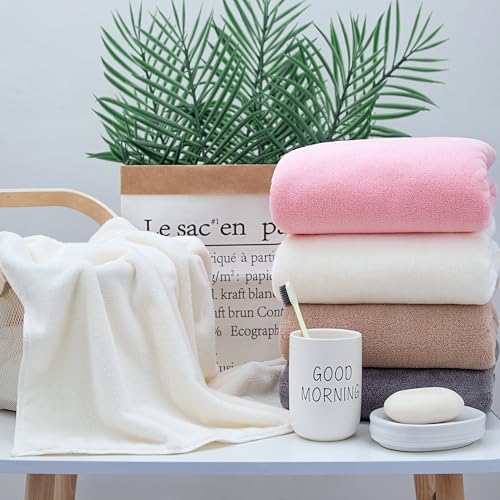 Lumimi Towel Set of 8 Very Soft Microfiber 4 Bath and 4 Hand Towels Quick Dry Light Weight for Bathroom Gym Salon, 8 Pack Multicolour A - color: Multicolour a, size: 4 Bath + 4 Hand