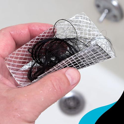 TubShroom 26 Pack Square Disposable Drain Cover - Hair Catcher Mesh Sticker Strainers for Shower Bathtub and Bathroom - Hair Catcher Sticker Drain Protector - Half Year Supply - size: 26 Pack, style: Square