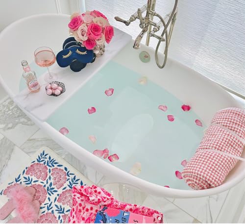 Anti Slip Bath Support – Stop Sliding in Bathtub – Silicone Body Stopper for Soaking Tubs – 44 Suction Cups – Luxury Bath Accessory, Dishwasher Safe - color: Frosted Glass