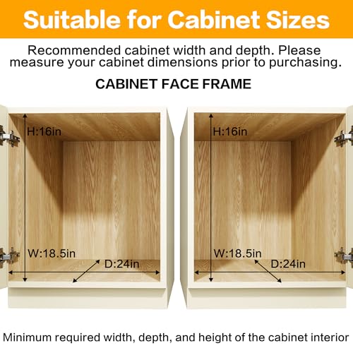 2-Tier Kitchen Cabinet Pull Out Cabinet Organizer,Shelf and Drawer Organizer Slide Out Pantry Storaqe Basket in Multiple Sizes (17" W x 21" D) - size: 17" W x 21" D