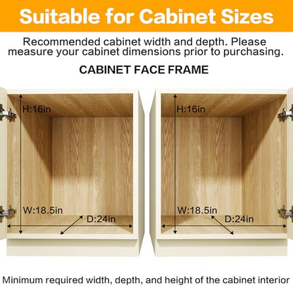 2-Tier Kitchen Cabinet Pull Out Cabinet Organizer,Shelf and Drawer Organizer Slide Out Pantry Storaqe Basket in Multiple Sizes (17" W x 21" D) - size: 17" W x 21" D