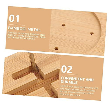 MAGICLULU Bamboo Bathtub Tray Table for Bathtub Expandable Bath Shelf Phone Holder Multifunctional Wood Bathroom Organizer for Reading and Relaxing