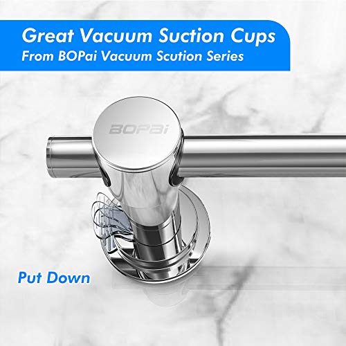 BOPai 24 inch Suction Cup Towel Bar, Chrome | Repositionable & Powerful Vacuum Suction - color: Chrome, size: 24"
