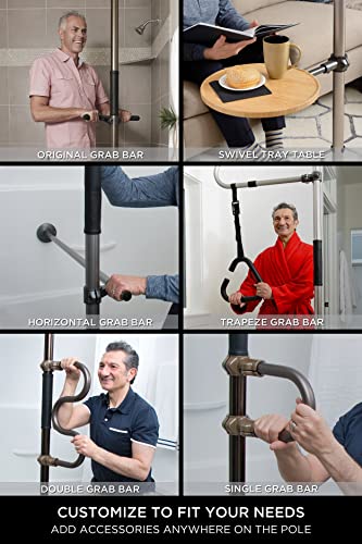 Sure Stand Straight Pole, Elderly Tension Mounted Floor to Ceiling Transfer-Pole, Bathroom Safety Assist Grab Bar and Stability Rail, Deep Bronze - color: Deep Bronze, size: Sure Stand Straight Pole