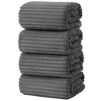 4 Piece Bath Towels, 30"x60" Microfiber Towels Set, Charcoal Gray | Large Bathroom Towels, Soft Touch, Highly Absorbent, Quick Dry, Lint Free, Long-Lasting, Family Use, Guest Bath & Daily Use - color: Charcoal Gray, size: 30x60 Bath Towels of 4
