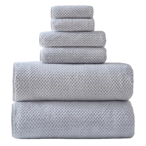 40x80 Inches Bath Sheets Towels for Adults Oversized Bath Towels Extra Large Luxury Super Soft Absorbent Quick Dry Microfiber (Gray,6PCS) - color: 06_gray, size: Bath Sheets Set-6PCS