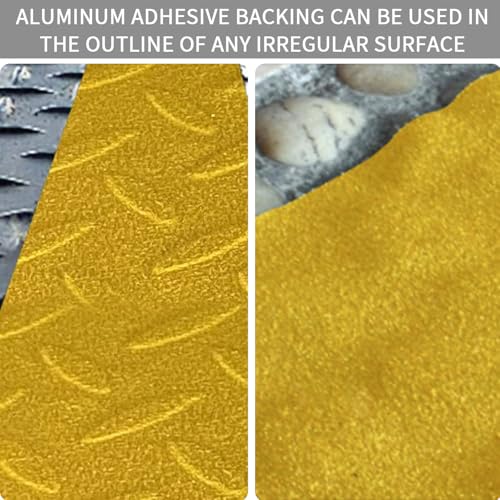 Heavy Duty Aluminum Foil Anti-Slip Tape 4" x30FT Yellow - Industrial Safety Grip for Warehouse Stairs, Pool Decks & High-Traffic Walkways - Waterproof Traction Tape - color: Yellow, size: 4 IN
