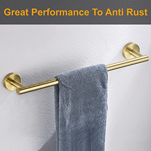 Nolimas Brushed Gold Bath Hand Towel Bar Single Bars Towel Rack Rod Classic Wall Mounted Stainless Steel Bathroom Towel Bar Toilet Kitchen Towel Shelf Single Layer,24inch - color: Brushed Gold, size: 24inch