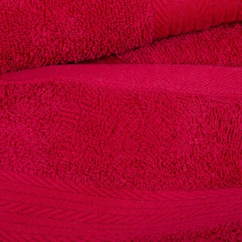 100% Cotton Hand Towels 18x28 Inches, 600 GSM, Soft & Absorbent, Set of 6, Red - color: Red, size: Hand Towel Set of 6