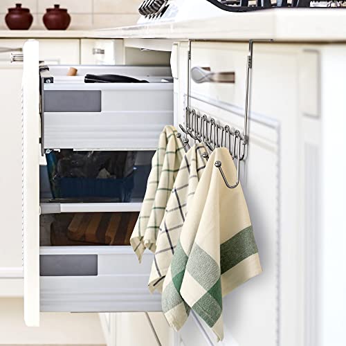 Deco Brothers Over The Door Hook Organizer with 11 Hooks, Chrome - color: Chrome