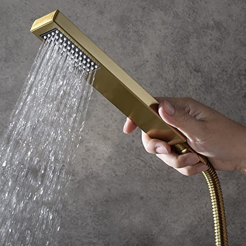 Cascada Digital 12” Wall Mounted Shower System with Single Handle & LCD Display, 3 Functions (Rainfall, Body jets & Handheld) (Matt Black) - color: Matt Black