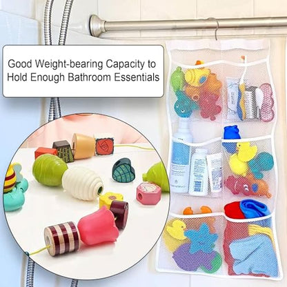 Quick Dry Fabric Bath Mesh Pockets Shower Organizer with 6-Pocket - color: B