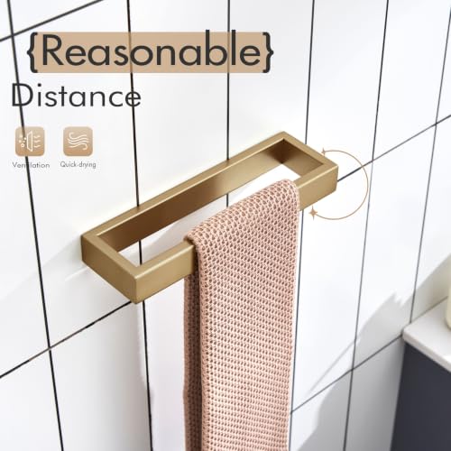 KOKOSIRI Towel Ring Wall Mount Hand Towel Racks 9-Inch Kitchen Holder Bathroom Hardware Champagne Bronze Stainless Steel, 2 Pack B4008CPG-L9-P2 - color: Champagne Bronze, size: 2 Pack