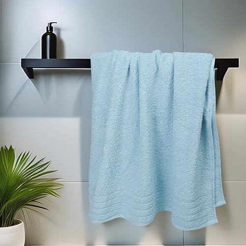 4 Piece Extra Large Bath Towels 30 x 60 Inches, Sky Blue | 100% Cotton, Larger & Lighter Weight, Quicker to Dry, Super Soft and Absorbent, Perfect for Bathroom - color: Sky Blue