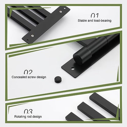 KOKOSIRI Bathroom Towel Bars Swivel Towel Rails Matte Black Swing Out Hand Towel Holder 3-Arm for Bath Kitchen Wall Stainless Steel B5007BK-A3 - size: 3-Bar
