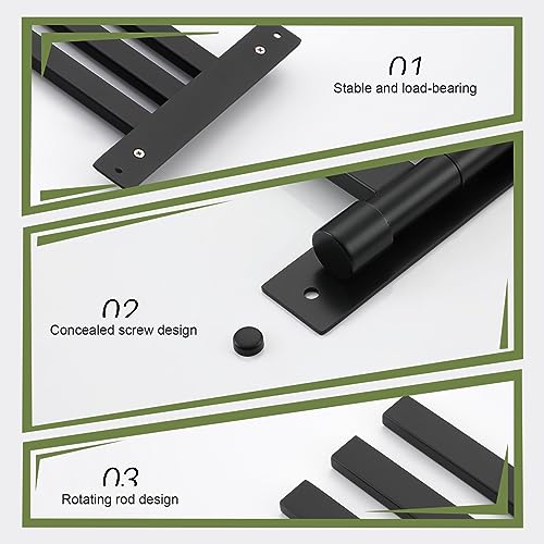 KOKOSIRI Bathroom Towel Bars Swivel Towel Rails Matte Black Swing Out Hand Towel Holder 3-Arm for Bath Kitchen Wall Stainless Steel B5007BK-A3 - size: 3-Bar