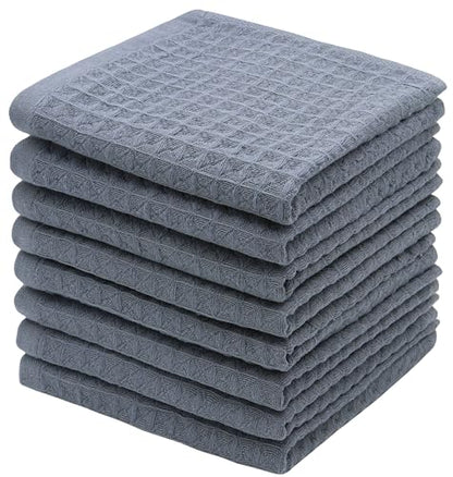Washcloths Cotton Dish Cloths, 8 Pack,12”x12”,Grey Dish Rags | Soft Kitchen Washcloths Wash Rags, Double Deck Small Hand Towels For Kitchen, Absorbent Dish Cloths For Washing Dishes - color: Grey