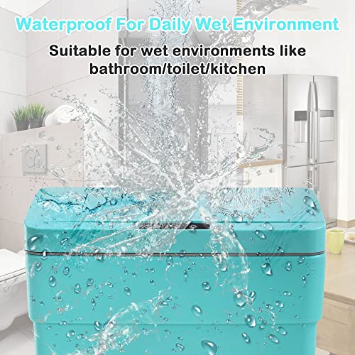 13 Gallon 50 Liter Kitchen Trash Can with Touch-Free & Motion Sensor Lid, Automatic Plastic Garbage Can, Touchless Trash Bin Automatic Trash Can for Bedroom Bathroom Home Office - color: Blue