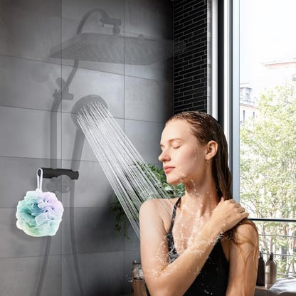 Hibbent Adjustable Shower Head Holder for Slide Bar, Universal 18.5-25mm Handheld Shower Bracket, Sprayer Holder with Hanging Design, Bathroom Shower Replacement, No Drill Installation, Matte Black - style: Matte Black