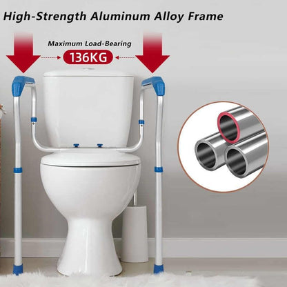 Toilet Handles Safety Frames,Mobile Toilet Stand-Up Aid Frame Height Width Adjustable,Toilet Safety Rails for Bedroom Bathroom Subway Shopping Mall