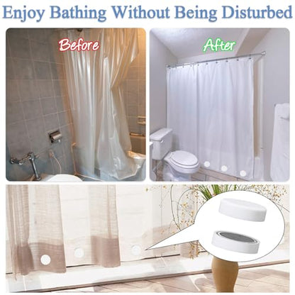 ZYNERY 18 Pcs Shower Magnets for Curtain Liner, Magnetic Shower Curtain Weights, Shower Curtain Magnets Weights, Shower Curtain Weights Bottom, Weights for Outdoor Curtains Flag Tablecloth （White） - color: White