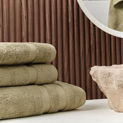 SOFE H&L | Olea Luxury Cotton Turkish Bath Towels Set of 4 Green | Premium, Soft, Durable, Absorbent | Hotel Quality Plush Towels and Thick Towel Sets - color: Green, size: Set of 4 (4 Bath Towels)