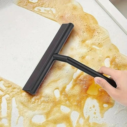 All-Purpose Stainless Steel Shower Squeegee for Bathroom, Kitchen, Shower, Floor Cleaning with Adhesive Hook Sturdy Handle, Professional Cleaners, Window Cleaning for Window Squeegee (White)