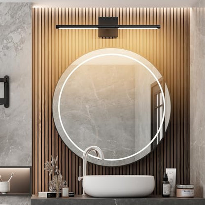 Tipace Hardwired Black Vanity Light Fixtures for Bathroom - 23.6 inch 360° Rotatable Modern Bathroom Light Fixture Over Mirror 5CCT LED Wall Sconce Lighting Fixture LED Vanity Lights Bar - size: 23.6 IN-5CCT