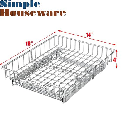 Simple Houseware Under Cabinet Pull Out Sliding Shelf Drawer, 18Dx14W | for Kitchen Organizer - size: 18" D x 14" W