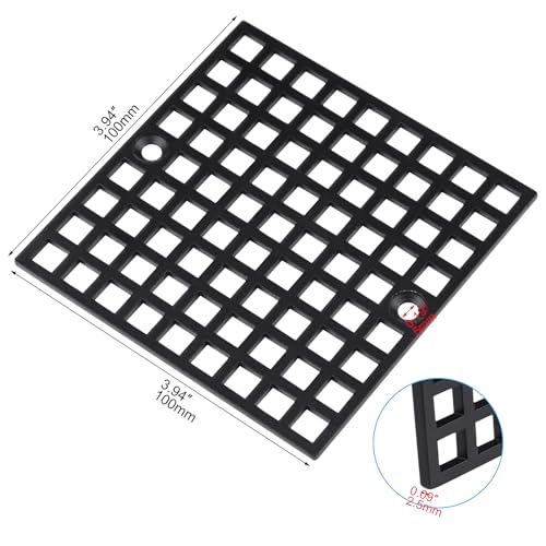 4 Inch Black Square Shower Drain Cover, Stainless Steel Replacement for Drain Filter, Suitable for Bathrooms, Kitchen, 1 Pack