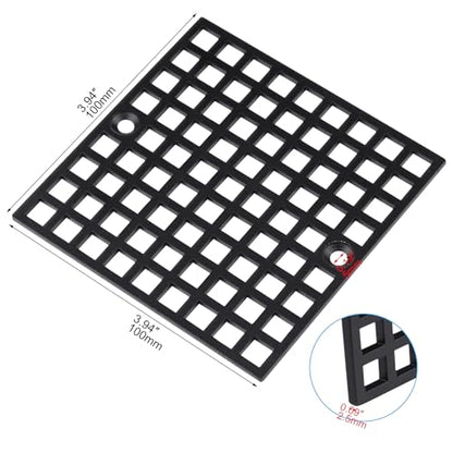 4 Inch Black Square Shower Drain Cover, Stainless Steel Replacement for Drain Filter, Suitable for Bathrooms, Kitchen, 1 Pack