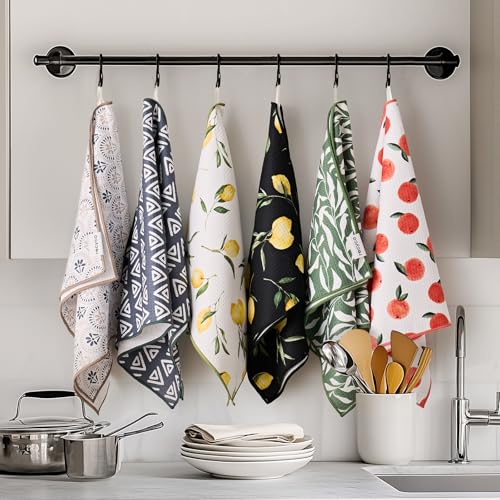 RECYCO Waffle Kitchen Towel Set of 2 - Quick Dry Microfiber Sustainable Dish Towels - Ultra Absorbent Reusable Cleaning Tea Towels - Lightweight Hand Towels,16”x 28”, Lemon Grove - color: Lemon Grove