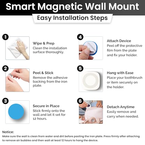 Portable UV Toothbrush Sanitizer Holder & Cleaner with UV Light & Magnetic Mounting - Rechargeable Toothbrush Sanitizer for Travel Cover, Wall Mounted UV Tooth Brush Sanitizer Holder Fits Most Brushes - color: White