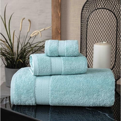 Personalized Towel Set, Custom Bath Towels with Name, Turkish Cotton Aqua | 3 Pcs Set, 100% Cotton, Embroidered, Monogrammed, Customized Gift For Adults, Wedding, Bridal Shower, Housewarming, Spa - color: Aqua, size: 3 Piece Towel Set
