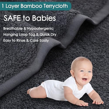 JEFFSUN Baby Washcloths 12 Pack,Super Soft Face Towels,10''x10'',White+Grey | 100% Viscose,Gently Wash Face and Body,Skin Friendly,Easy Rinsed,Hanging Loop,Multi-Use,Newborn Kid Toddler Bath Shower Gifts - color: White & Grey, size: 10x10 inch-12 Pack