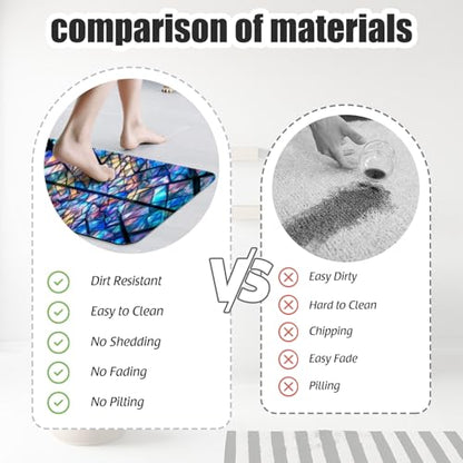 Bathroom Runner Mat Rugs Long,Cupcake Blue Pattern Diatomite Stone Bath Mat Large Absorbent Diatomaceous Non Slip Fast Dry Bathroom Rugs 16x42in - color: Design11