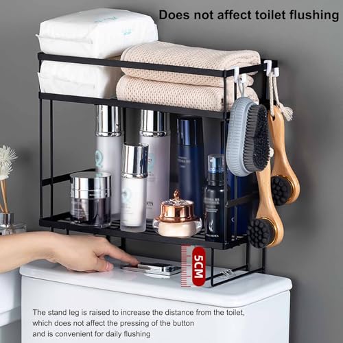 Over Toilet Shelf Bathroom Organizer Thickening Metal Toilet Storage Rack with Wall Mounting Design Waterproof Bathroom Shelf Over Toilet Large Capacity Over Toilet Organizer
