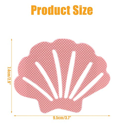 Bathtub Stickers Non Slip, Shell Shaped Tubs Safety Shower Treads, Adhesive Sticker for Bathroom Bathtub, Shower Floor,Pink(12Pcs) - color: Pink