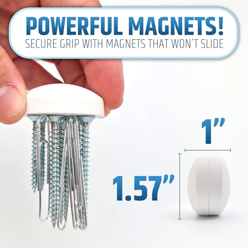 Powerful Anti-Billowing Magnetic Shower Curtain Weights for Splash-Free Bath Experience - 360° Silicone Wrapped - Will Never Rust - Heavy Magnets Prevent Curtain Liners from Blowing | 8 Pairs | White - color: White, size: 8 Standard Pairs