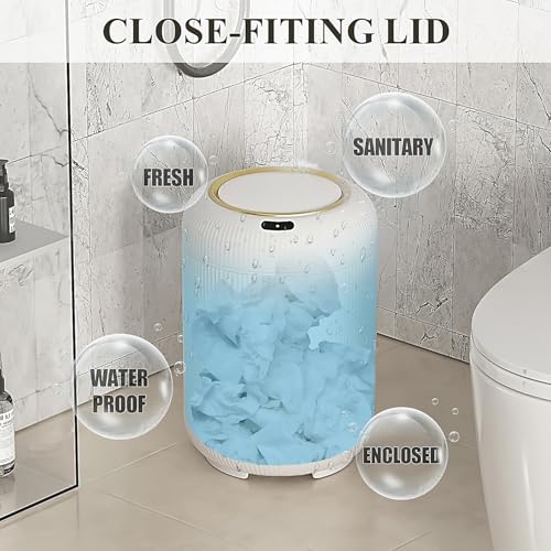 Automatic Motion Sensor Bathroom Trash Can with Lid,White and Gold | 3 Gallon Touchless Trash Bin,Auto Plastic Electric Garbage Cans Small White waste basket for Office, rv, Bedroom, Living Room - color: White