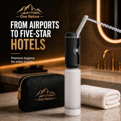 Travel Bidet, Portable Bidet Sprayer ONE NATURE 500mL/m IPX6 Waterproof Electric High Pressure Handheld Bidet Sprayer USB-C Rechargeable for Women Men Baby Bidet Peri Bottle Postpartum Clean (Black) - color: Black
