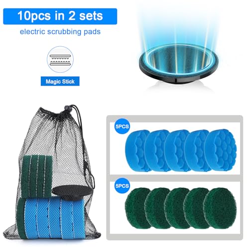 Electric Spin Scrubber Replacement Brush Heads Set, 10 Piece Replacement Brush Cleaning Kit for Cordless Power Scrubber, for Household Cleaning Brushes Kitchen Bathroom Floor Tile Car