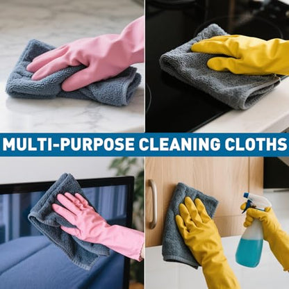 TEAWOO Microfiber Cleaning Cloths-15 Pack, Gray, Microfiber Towels | Cleaning Rags for Cars, Home(12x12 inches) - color: Dark Gray, size: 15P
