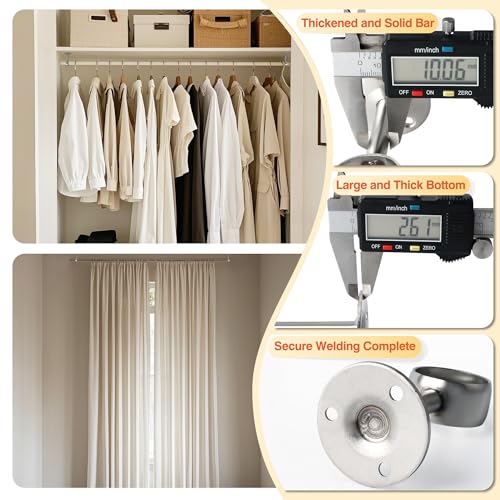 Alise Curtain Rod Holders Bracket 32mm Dia,Closet Rod Holders Wall Mount | Ceiling Mounted Curtain Rod Flange Brackets,Ceiling Curtain Rods Brackets,for Bathroom Curtain,Stainless Steel Brushed,4 Pcs - color: Brushed Nickel, size: 32mm/1-1/4 Inch Dia.