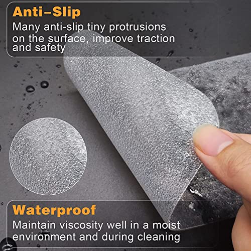 Anti Slip Tape, Waterproof Self Adhesive Transparent 2"x59Ft Grip Tape | Clear Invisible Surface, High Traction Wear Resistant, Ideal for Bathroom, Pool, Stairs, Walkways & Ramps - color: Transparent, size: 2 Inch x 59ft