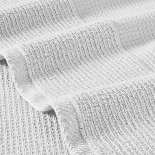 Modern Threads Waffle-Rib 6-Piece Towel Set – Premium Cotton Bath Towels, Ultra-Absorbent & Soft, Elegant Waffle Texture for Bathroom & Spa, White - color: White