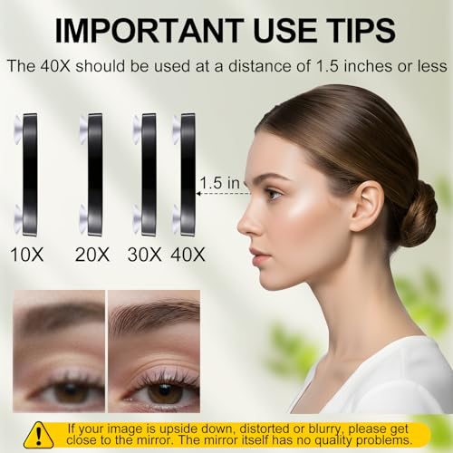 LED Lighted Tweezers & 40X Magnifying Mirror with Suction Cup Set | Portable 2 in 1 Hands-Free Makeup Mirror with Light and Precision Light Up Tweezers, Premium Quality & Ideal Gift Choice