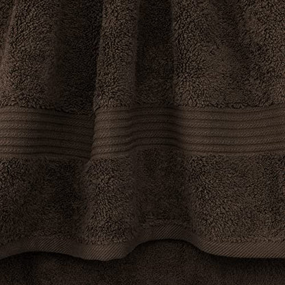 Cotton Paradise 100% Cotton Turkish Towel Set, Soft Absorbent Quick Dry, 6 Piece Towel Set, Chocolate Brown - color: Chocolate Brown, size: (27"x54") +( 16"x28") + (13"x13")