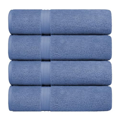 Bathroom Towels Set of 4 - Luxury & Extra Soft - Large (28" x 56") 100% Turkish Cotton, Hotel Quality - Versatile, Perfect as Shower Towels, Spa Towel - Sky Blue - color: Sky Blue